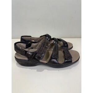 Aravon New Balance Leather Metallic Bronze‎ Adjustable Strap Sandals 10 B